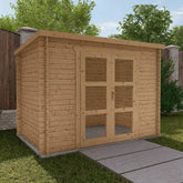 Abri de jardin toit plat 6m² PENTY - madriers 40mm traité - Gardy Shelter Ma boutique